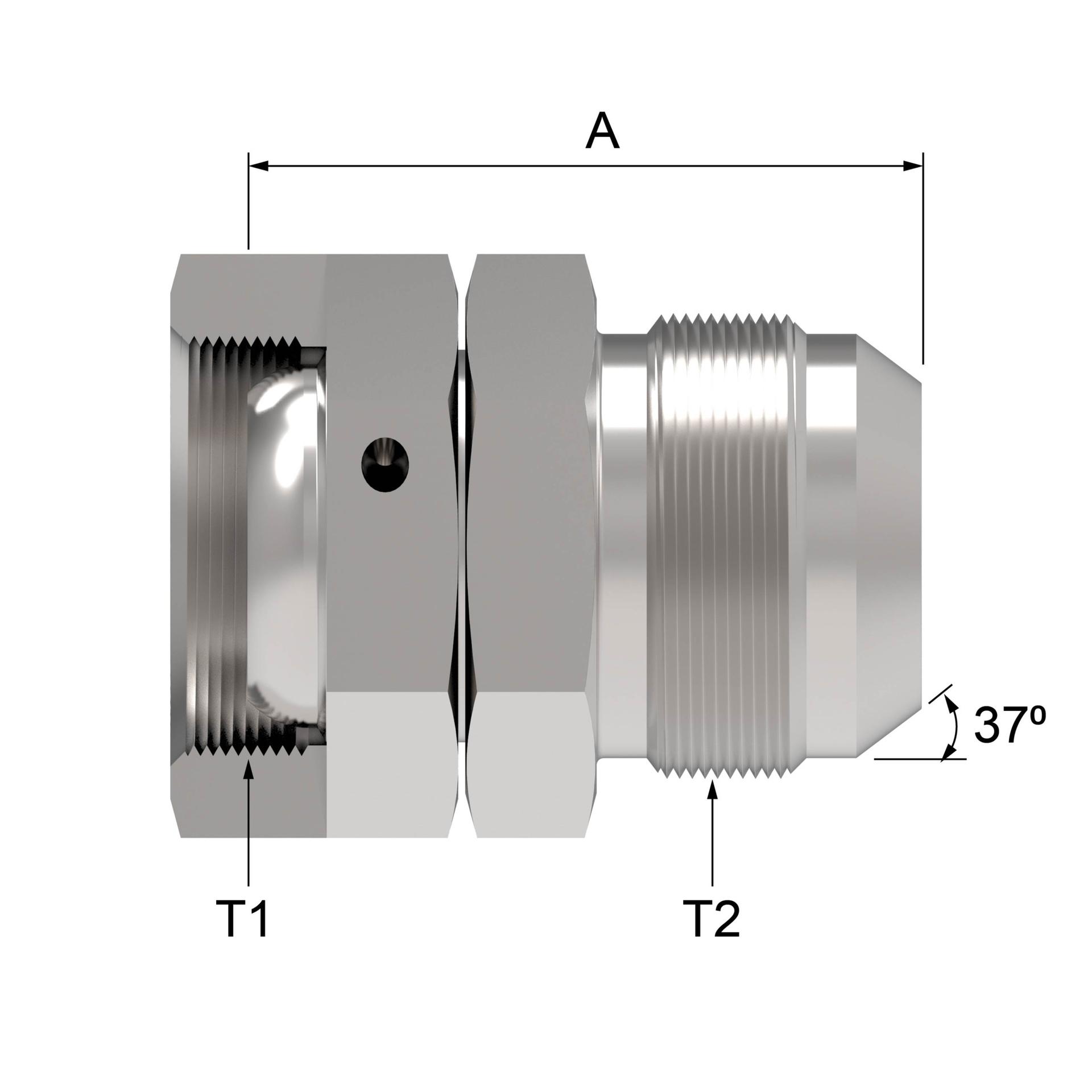 Danfoss 15.165 Series Straight Adapters Metric to 37° Flare 15.165-20-16 [CENTER]