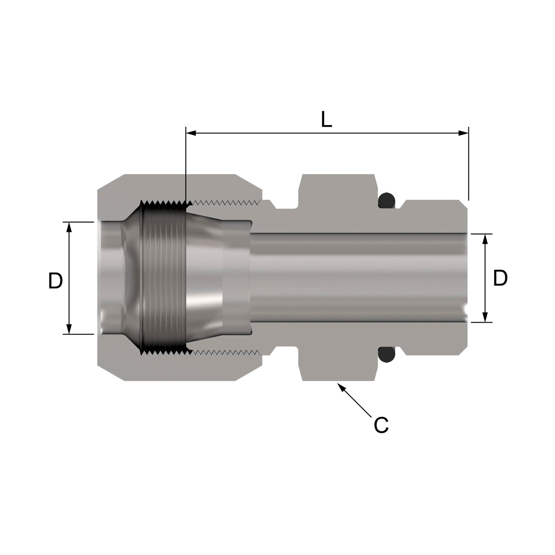 Danfoss Ermeto Straight Thread O-ring Connector 7315X12 [CENTER]