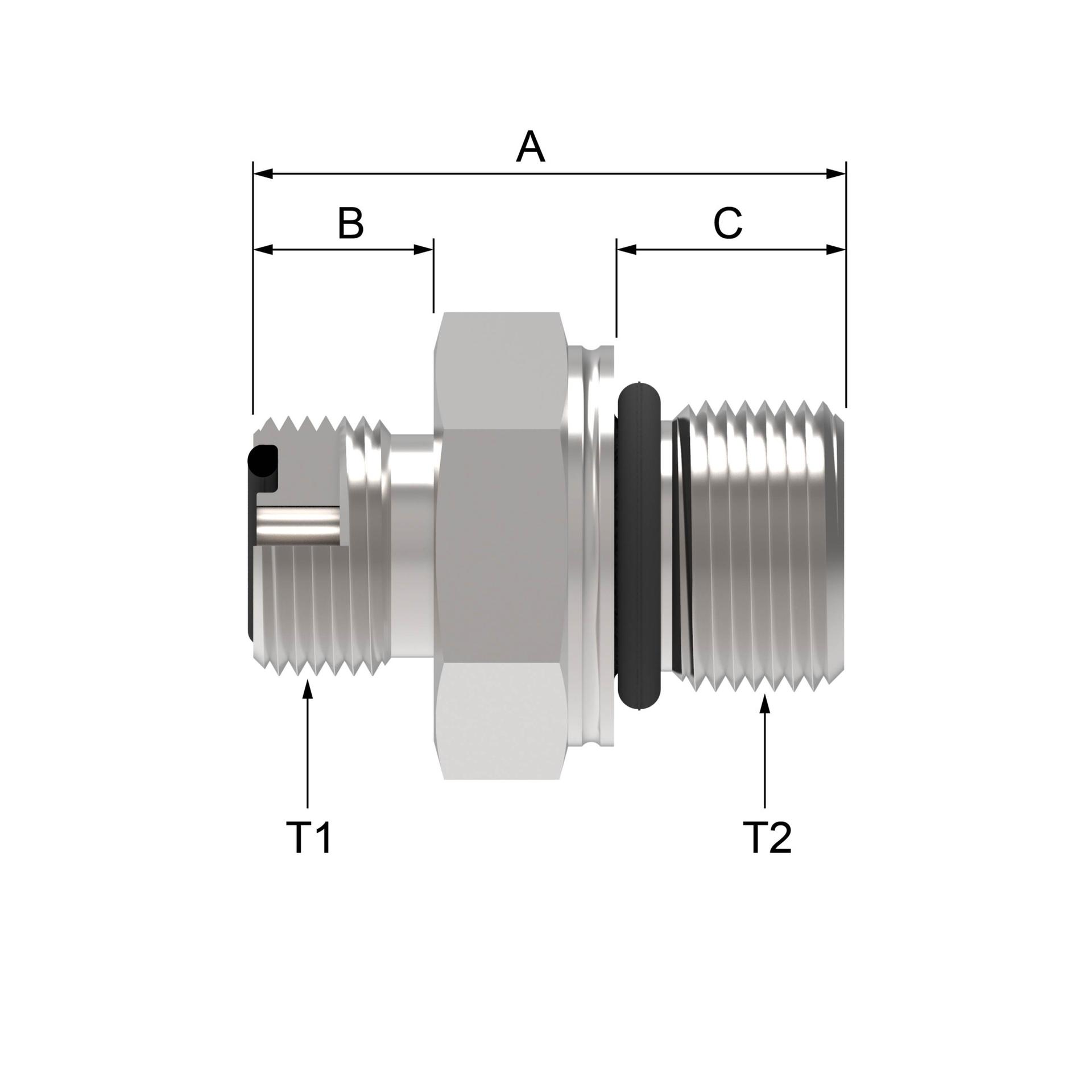 Danfoss FF2742T Series Straight Adapters FF2742T0416S FF2742T0816S [CENTER]