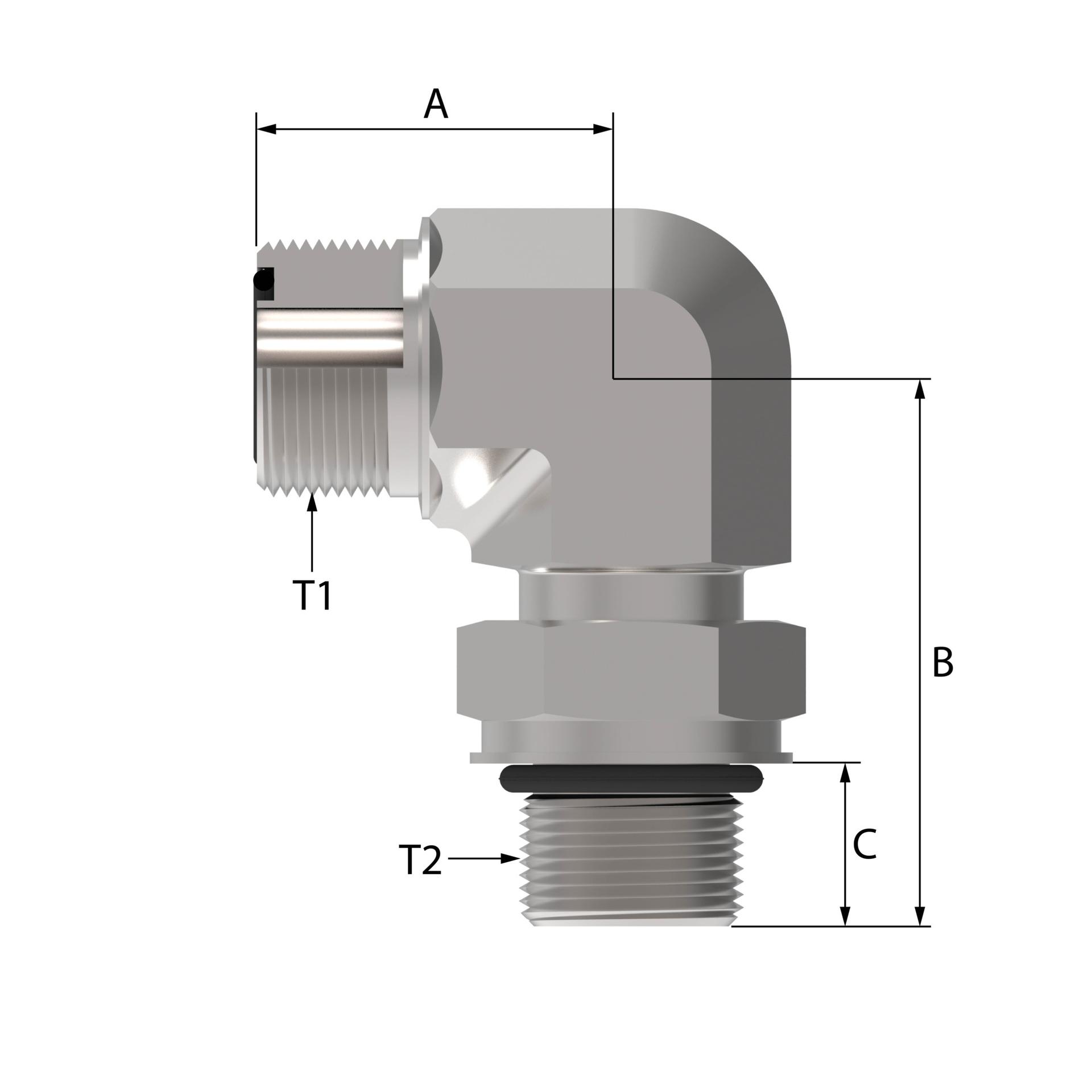 Danfoss FF2744T Series Elbow Adapters FF2744T0412S FF2744T0818S [CENTER]