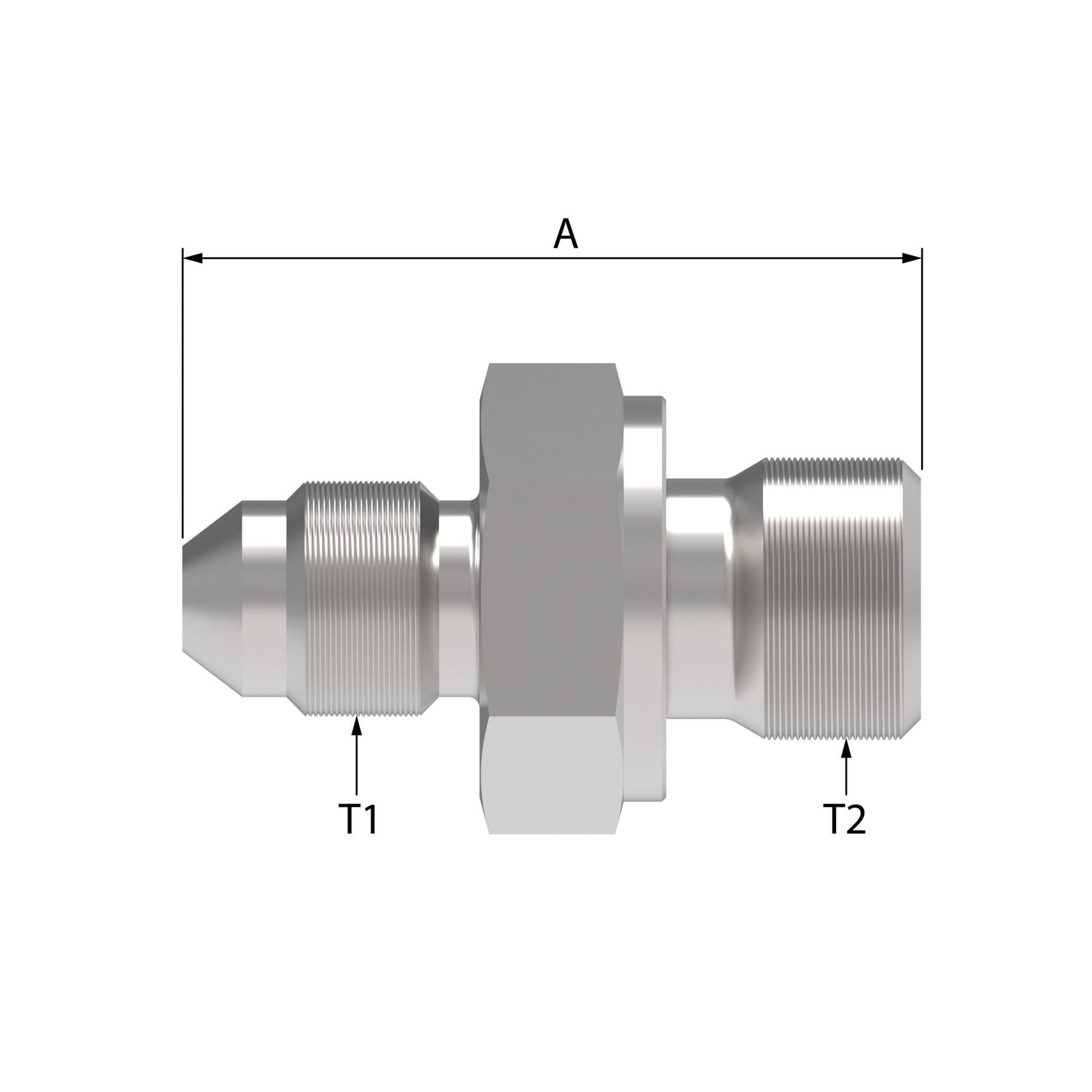 Danfoss FF4362 Series Straight Adapters JIC 74 Male / BSPP Male FF4362-S [CENTER]