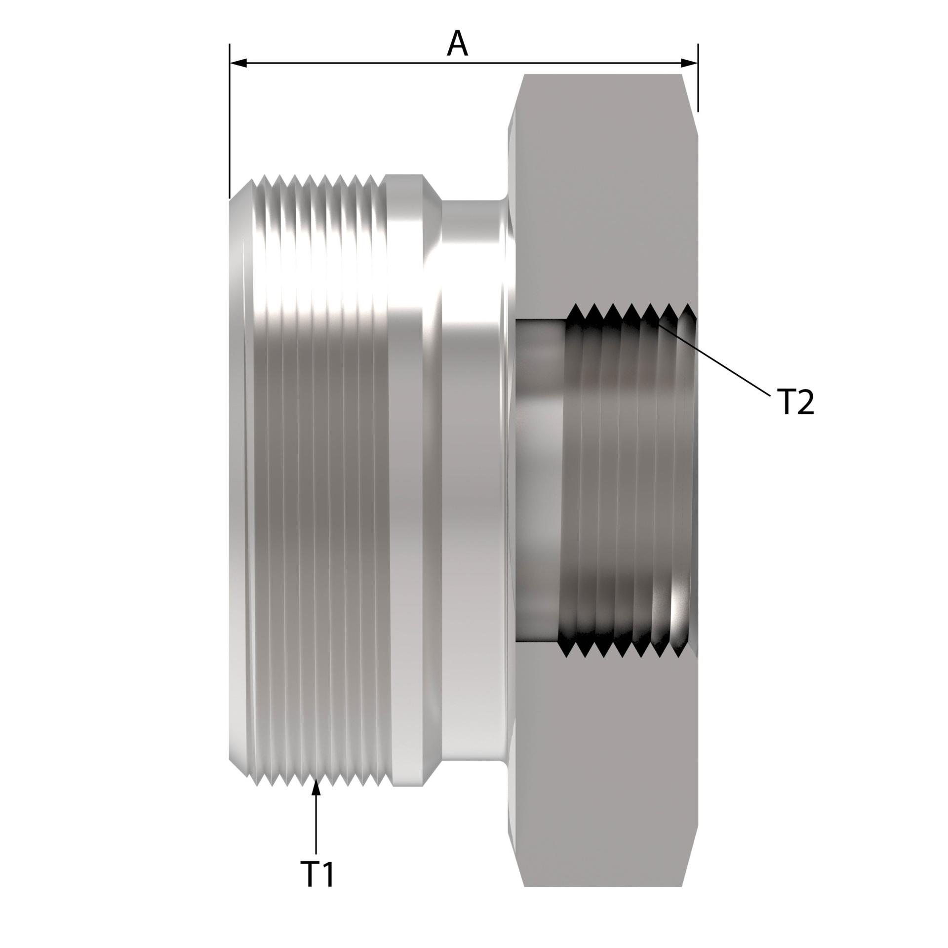 Danfoss FF1009 Series Straight Adapters SAE O-ring Boss Reducer FF1009-1608S [CENTER]