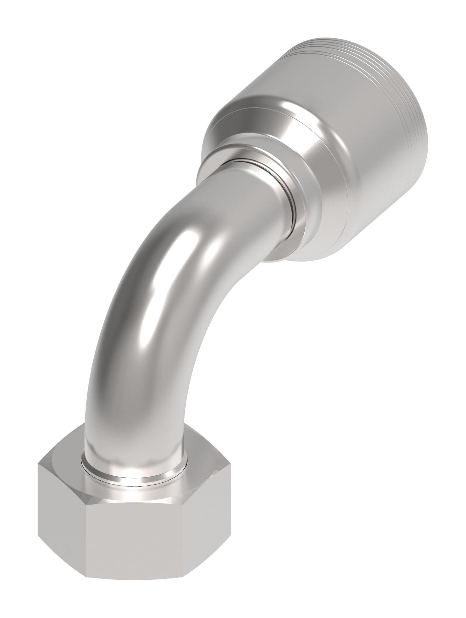 Danfoss 6S Series Crimp Hose Fittings Female Swivel DIN 24 Seat 90 Elbow 6SXXDSB20 (RIGHT)