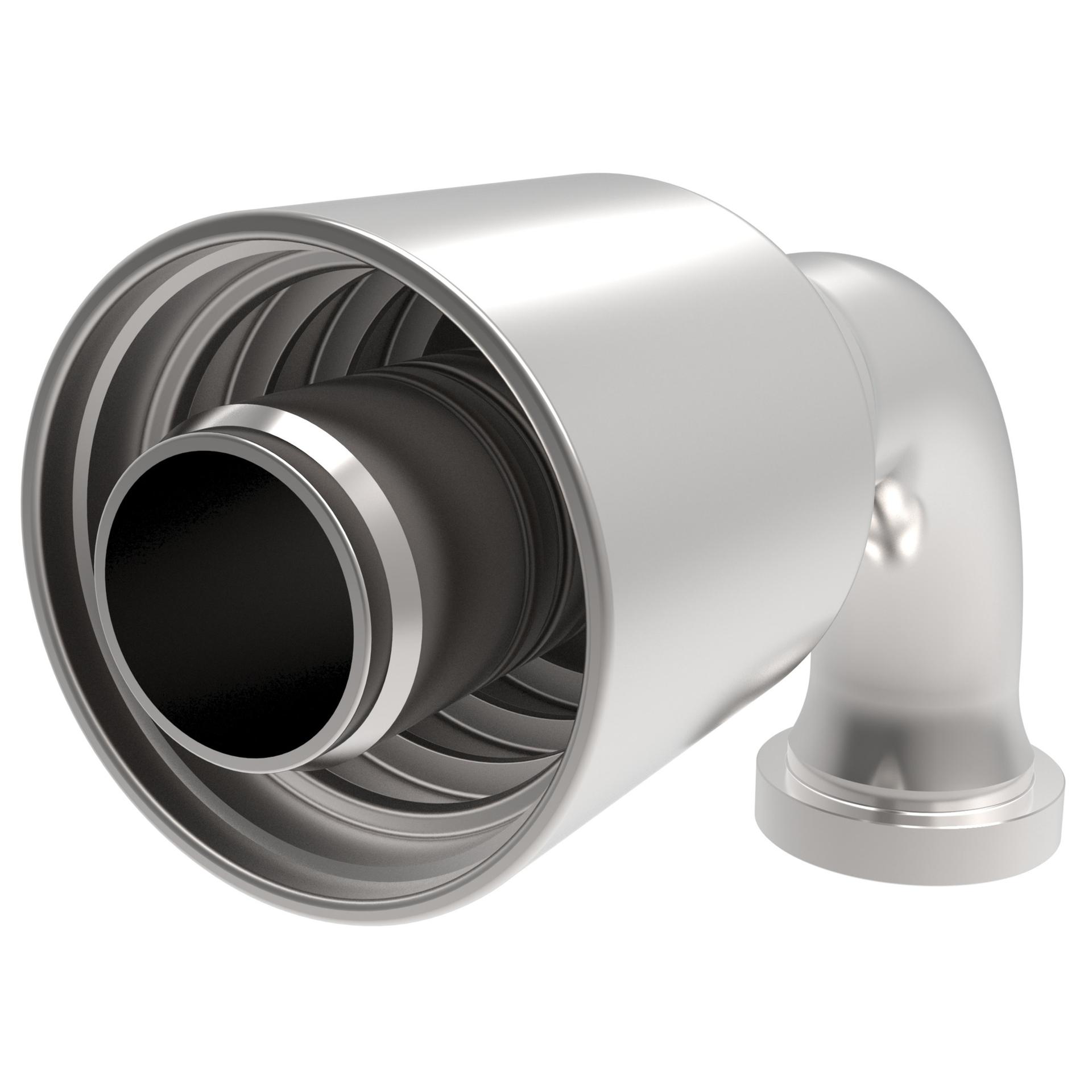 Aeroquip by Danfoss 1Z Series Crimp Hose Fittings SAE Code 62 Flange 90˚ Elbow 1Z24FHB24 (RIGHT)