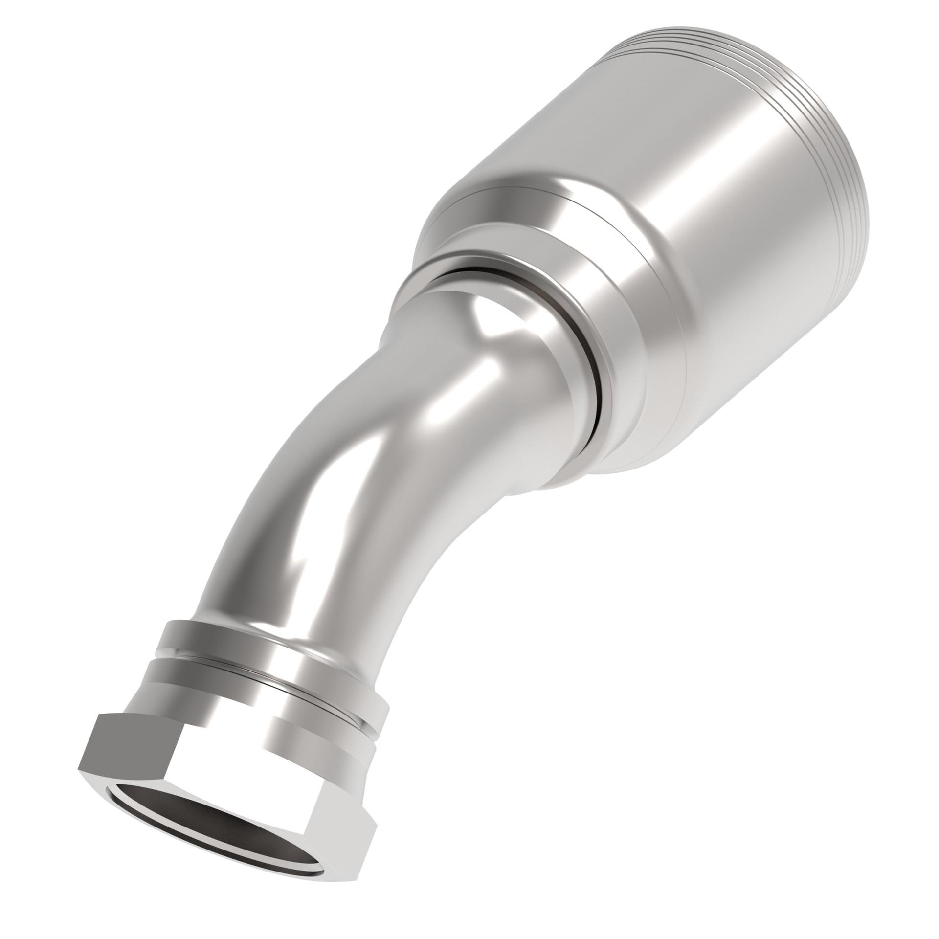 Danfoss 6S Series Crimp Hose Fittings Female ORS Swivel 45 Elbow 6SA24FRA24 (RIGHT)