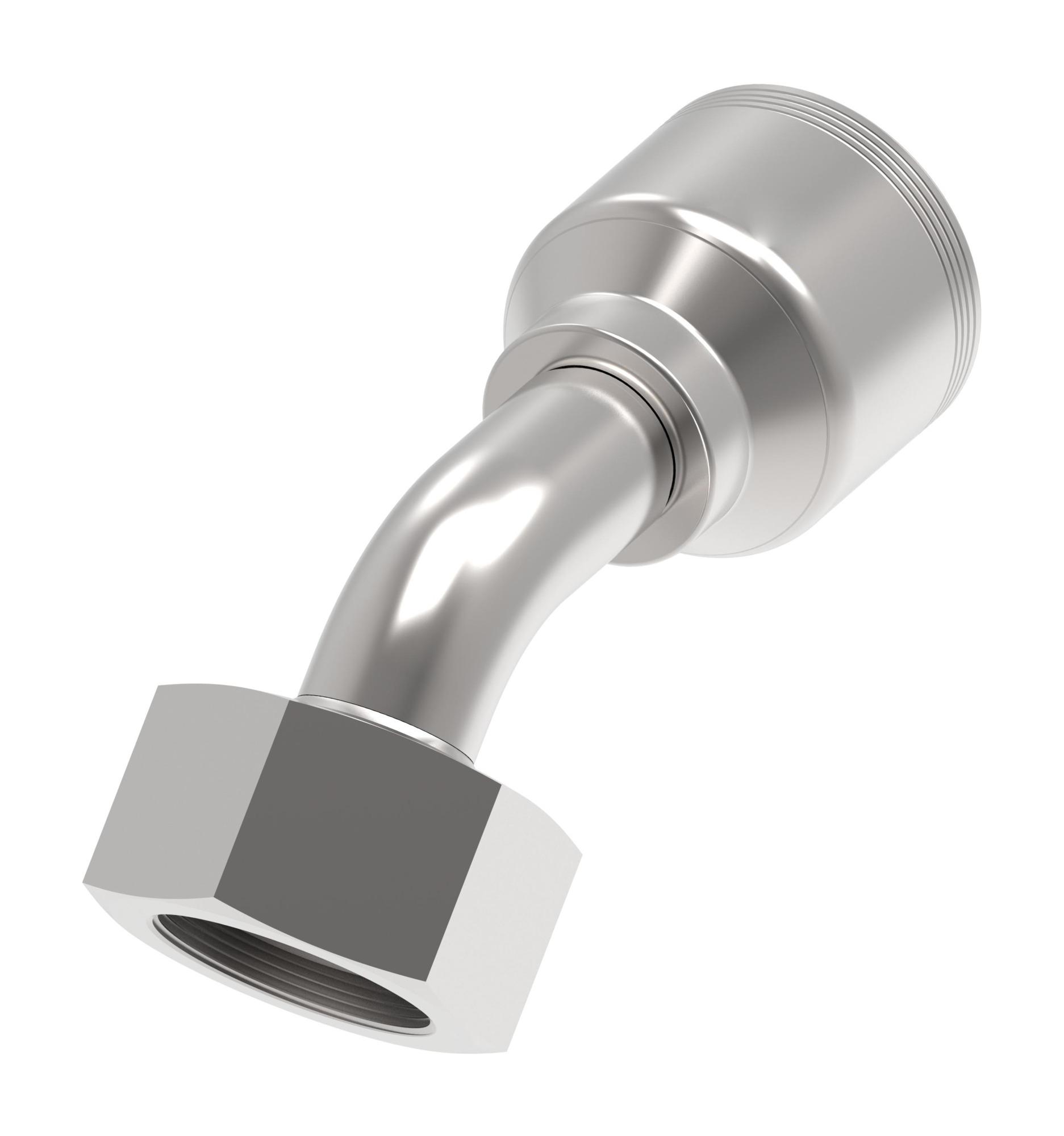 Danfoss 4S Series Crimp Hose Fittings Female Swivel DIN 24 Seat 45 Elbow 4SXXDSA12 (RIGHT)