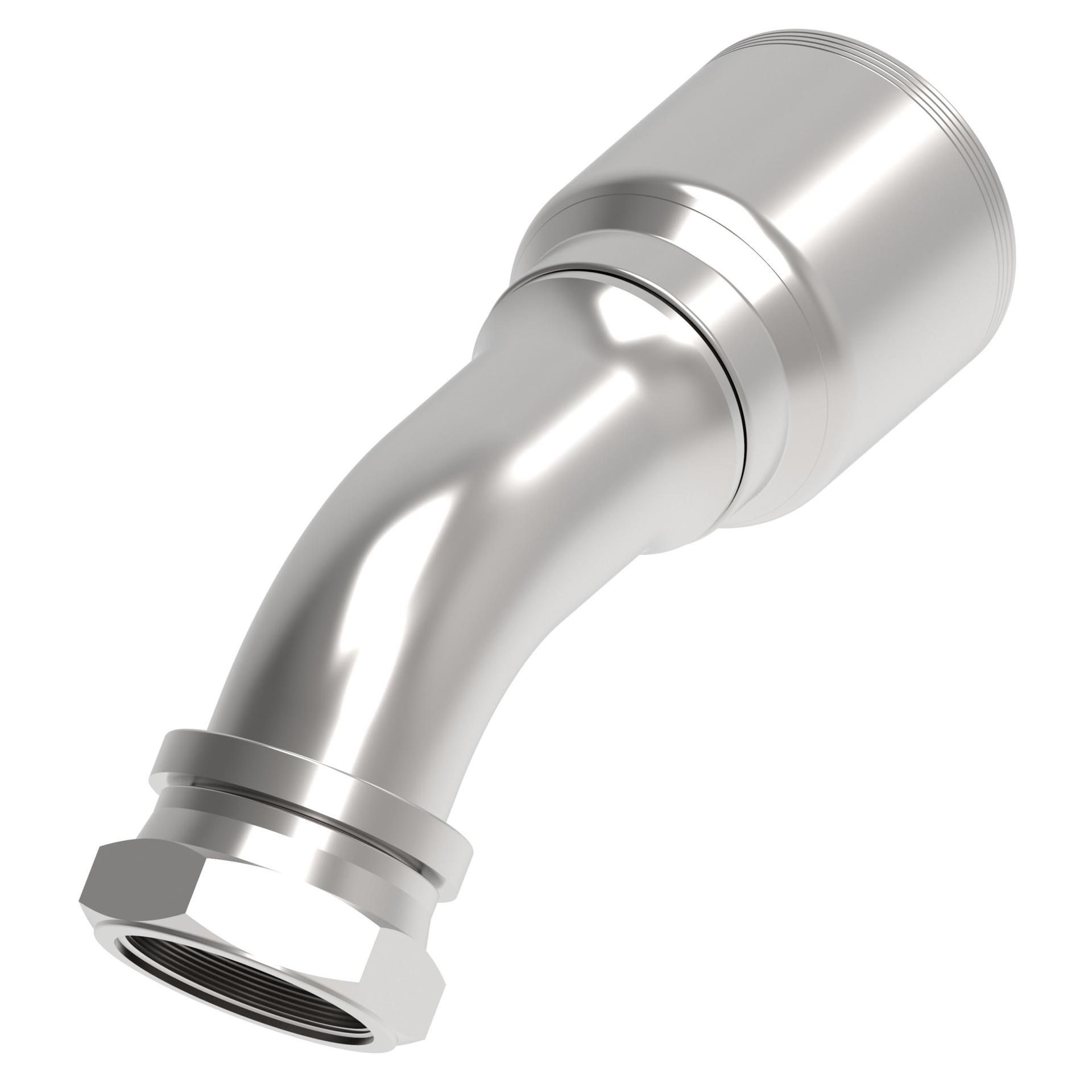 Danfoss 4S Series Crimp Hose Fittings Female BSPP Swivel 60 Cone 45 Elbow 4S32BFA32 (RIGHT)