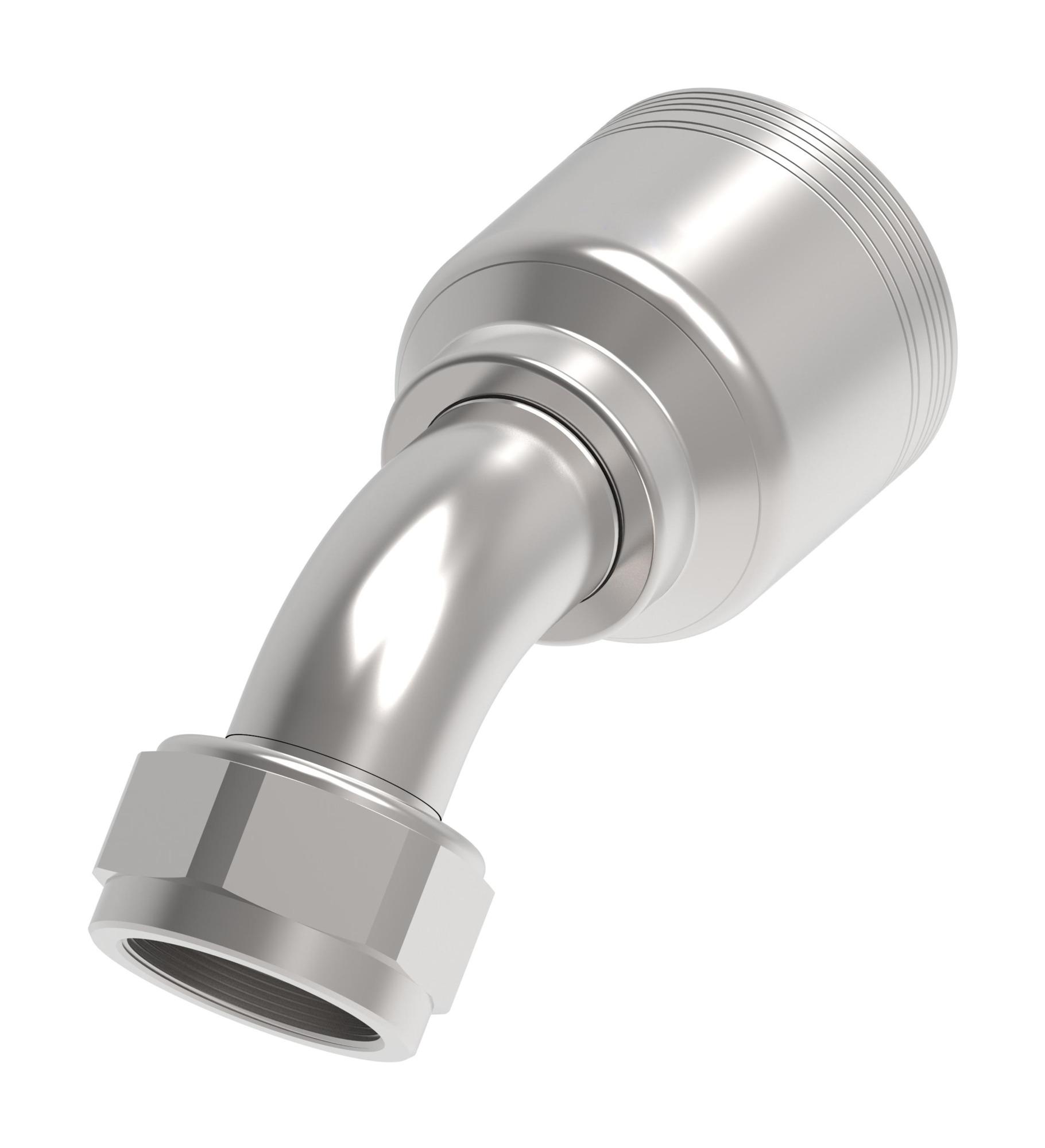 Danfoss 6S Series Crimp Hose Fittings Female JIC/37 Swivel 45 Elbow 6SAXXFJA20 (RIGHT)