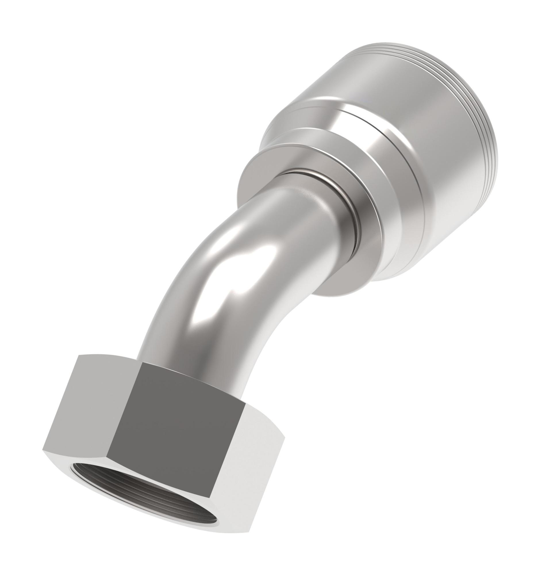 Danfoss 4S Series Crimp Hose Fittings Female Swivel DIN 24 Seat 45 Elbow 4SXXDSA16 (RIGHT)