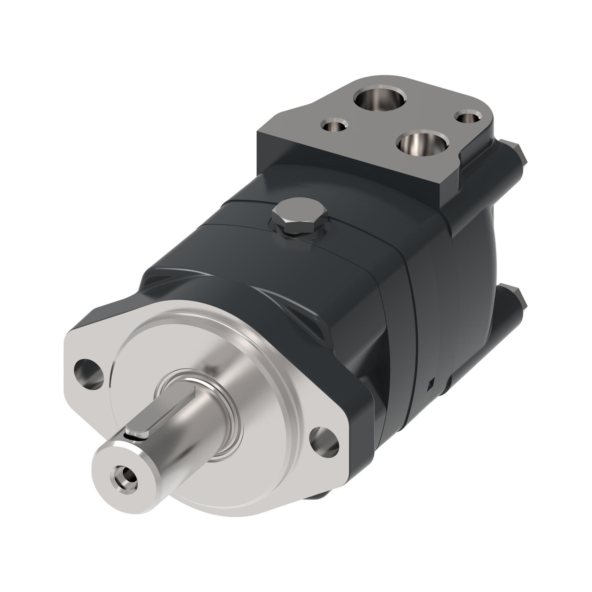 Danfoss Xcel XL2 series 2-bolt A_side port staggered with 2 block mounting threads and additional drain port (RIGHT)