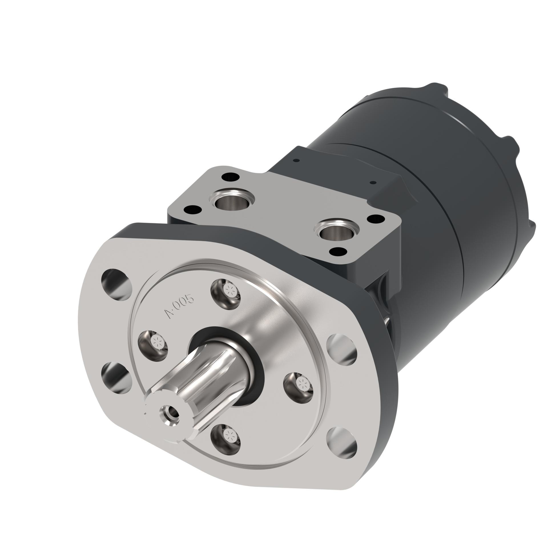 Danfoss Char-Lynn T series 4-bolt magneto_side port manifold with 4 block mounting threads (RIGHT)