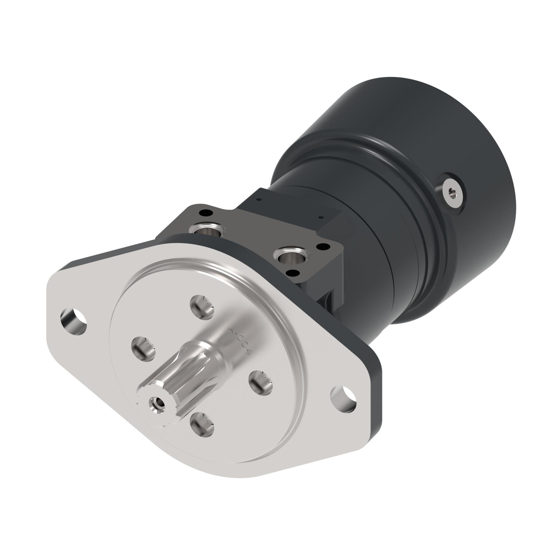 Danfoss Char-Lynn T series with brake 2-bolt B_side port manifold with 4 block mounting threads (RIGHT)