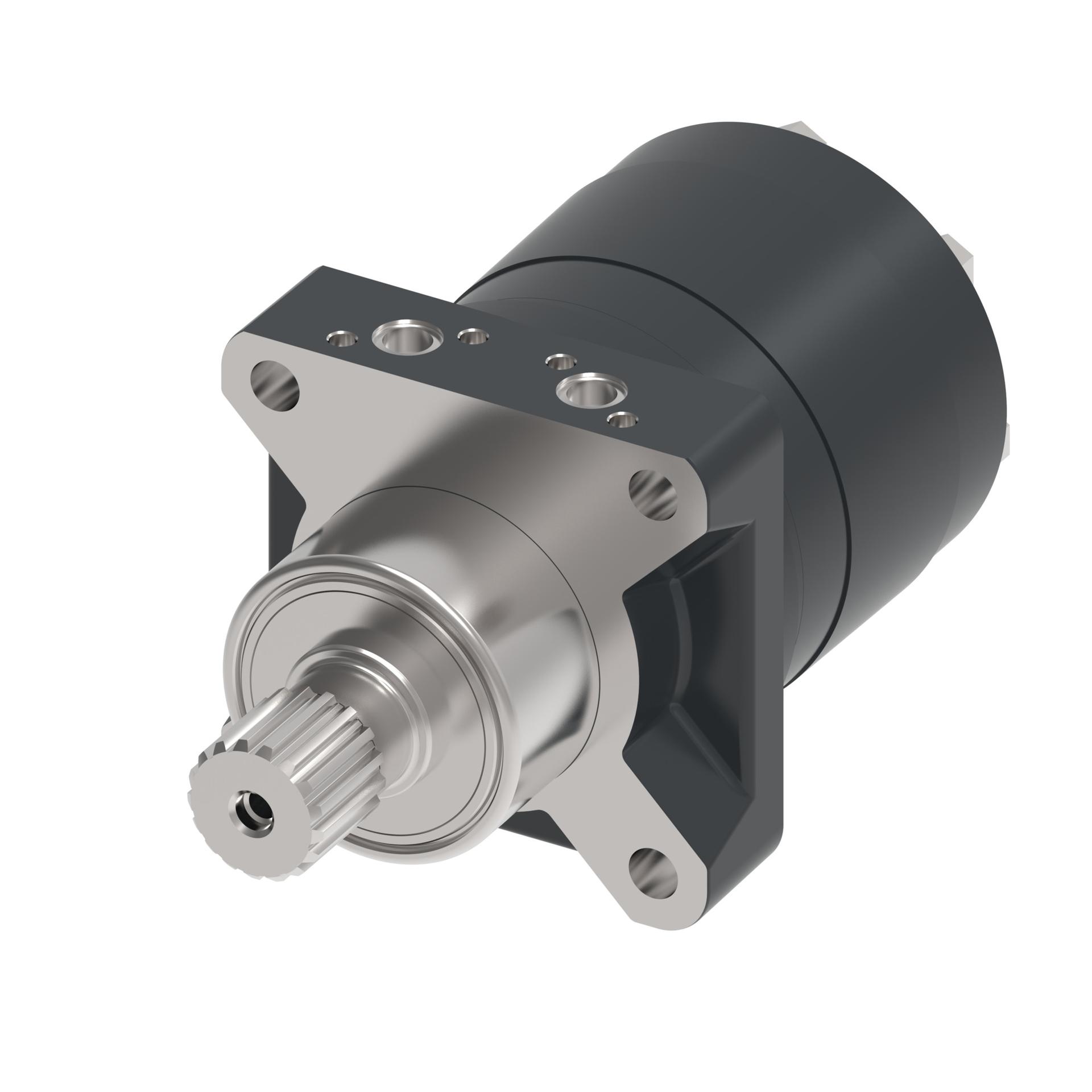 Danfoss Char-Lynn Delta Series 4-bolt wheel_side port manifold with 4 block mounting threads (RIGHT)