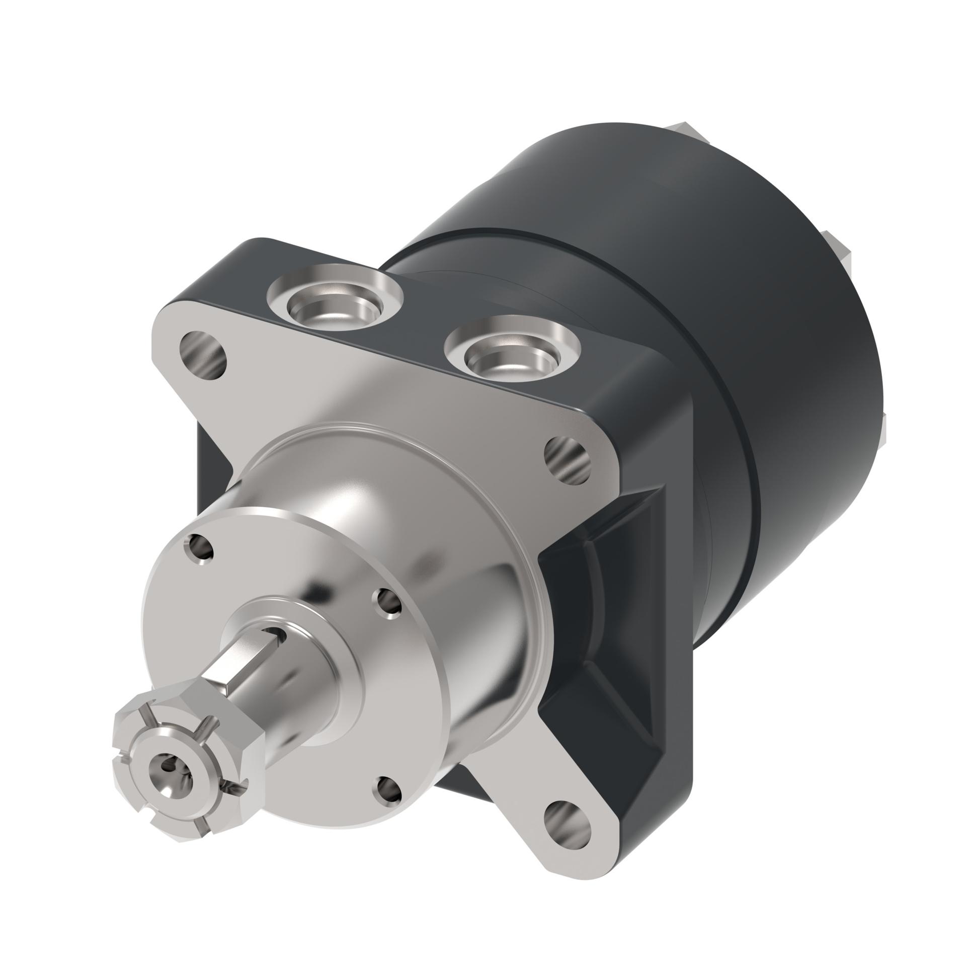 Danfoss Char-Lynn Delta Series 4-bolt wheel with brake nose_side port aligned (RIGHT)