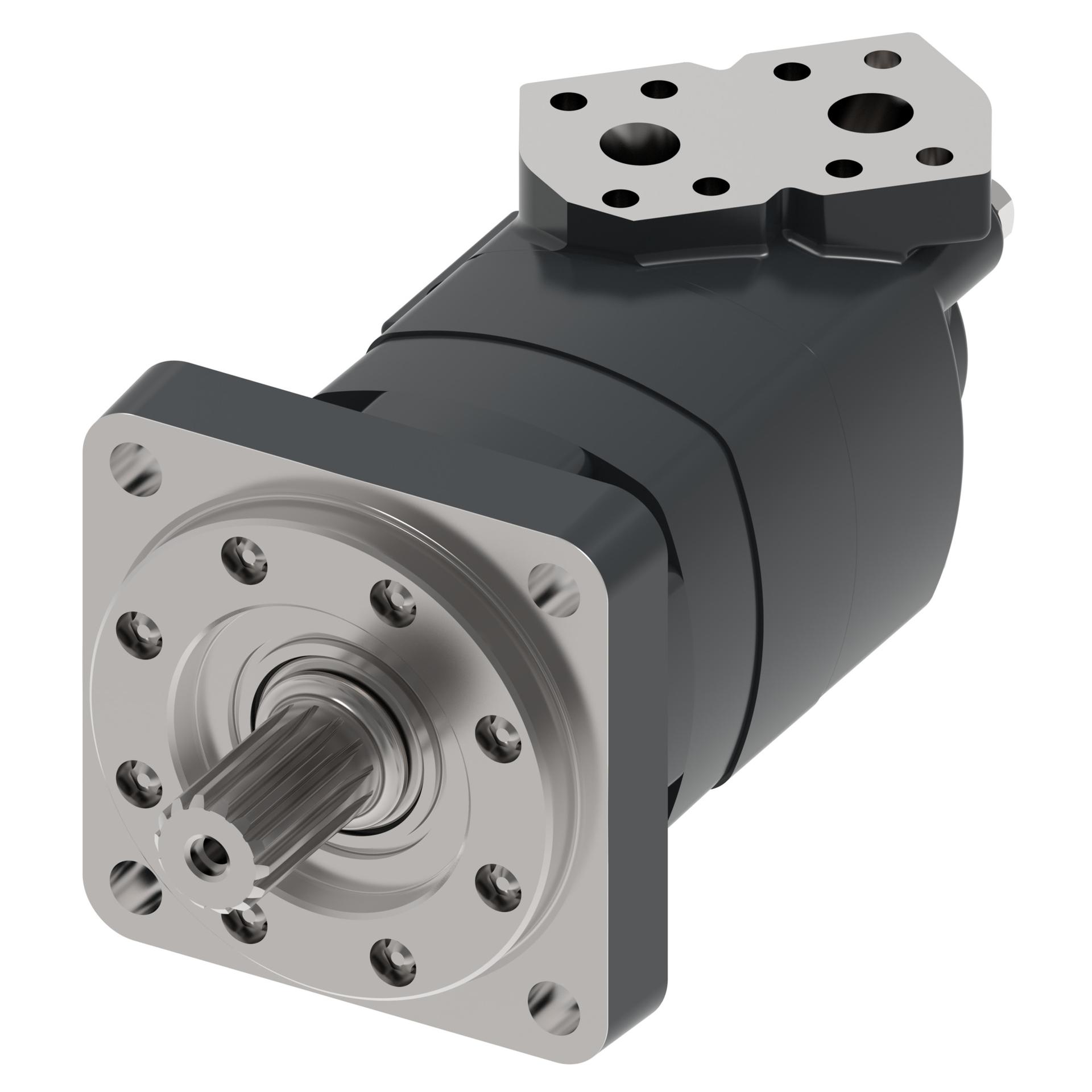 Danfoss Char-Lynn 4000 Series 4-Bolt square_side port staggered split flange (RIGHT)
