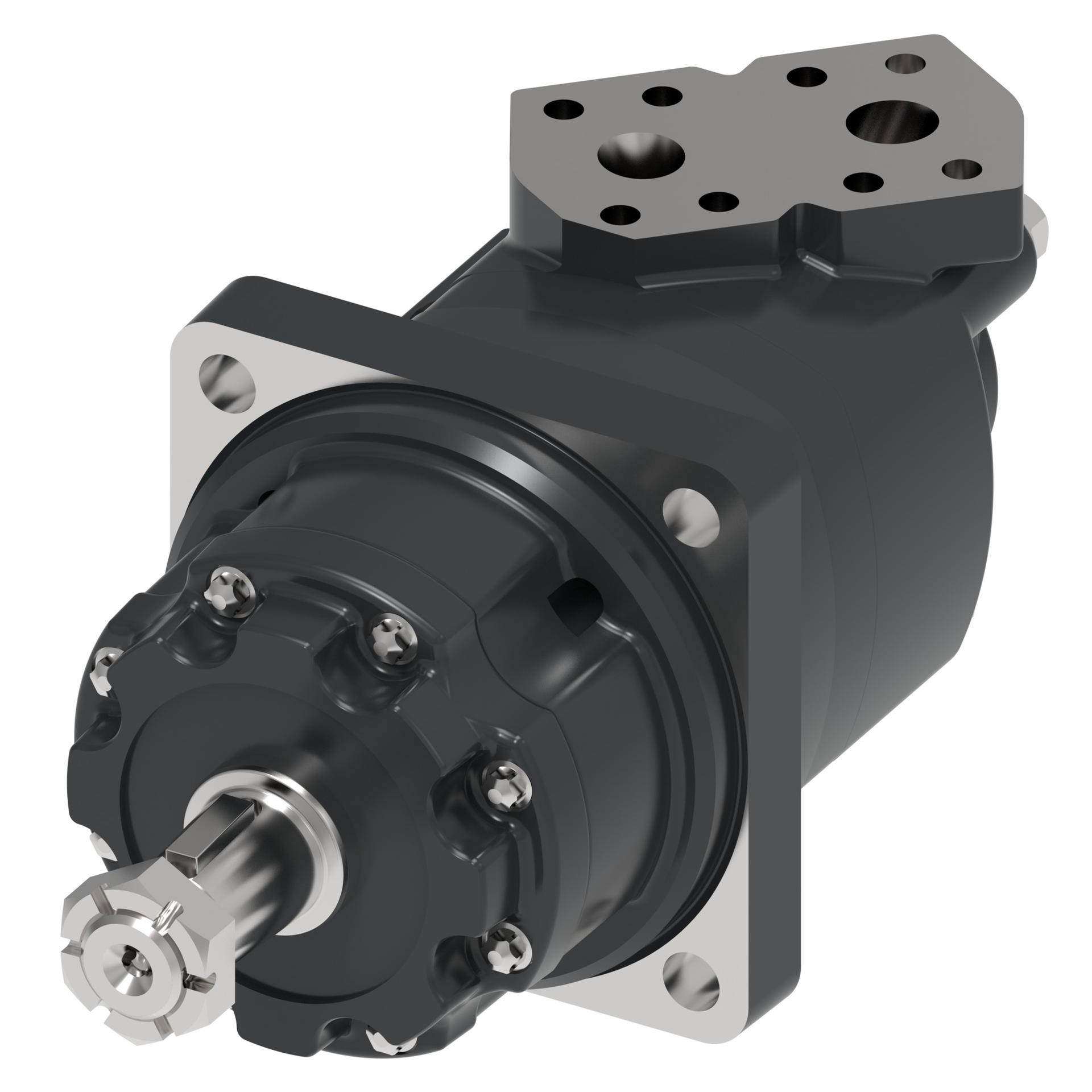 Danfoss Char-Lynn 4000 Series 4-Bolt wheel_side port staggered split flange (RIGHT)
