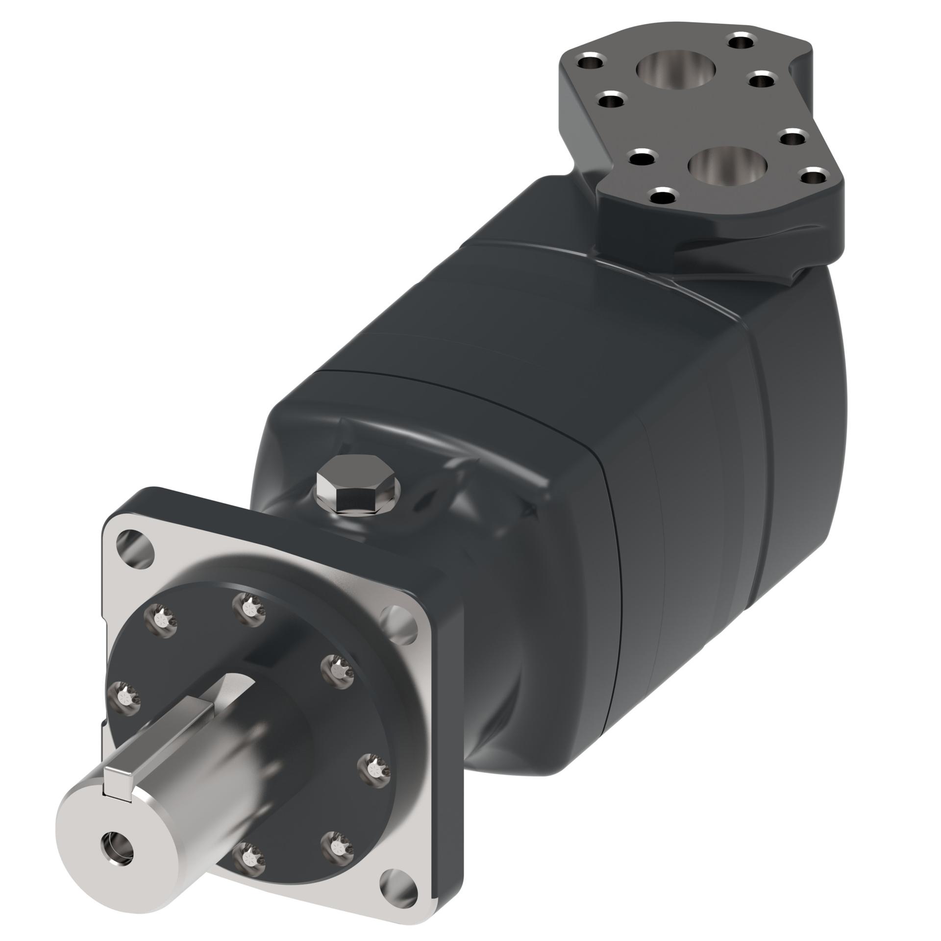 Danfoss Char-Lynn 10000 Series 4-Bolt square_side port staggered split flange (RIGHT)