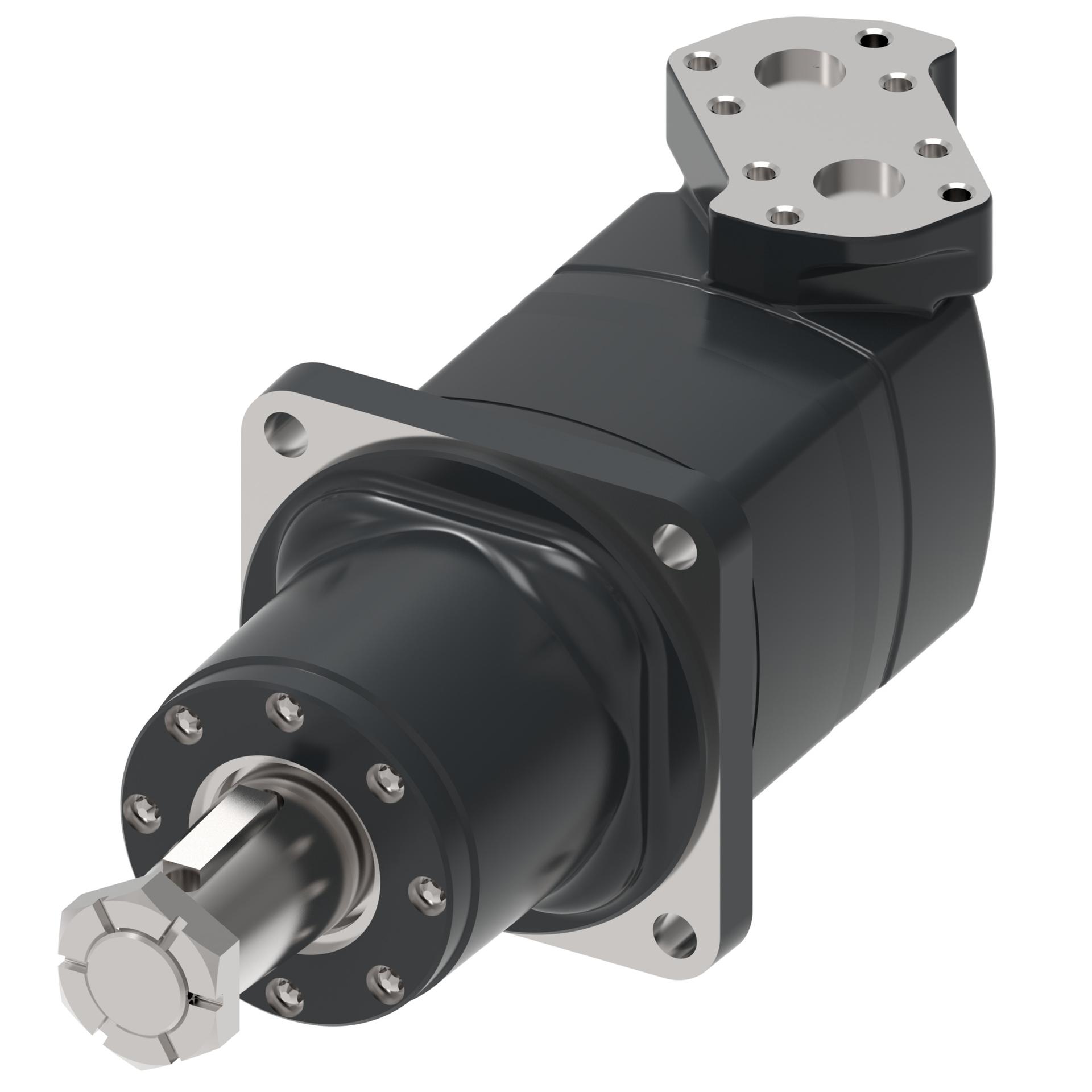 Danfoss Char-Lynn 10000 Series 4-Bolt wheel_side port staggered split flange (RIGHT)