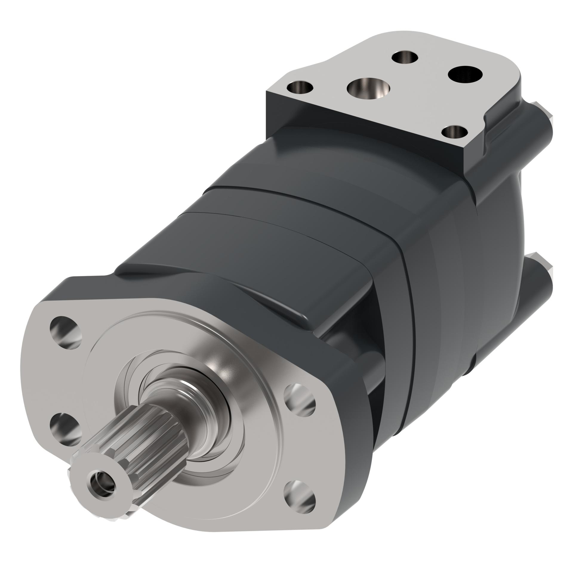 Danfoss Char-Lynn 4000 Compact Series 4-Bolt magneto_side port manifold with 3 block mounting threads (RIGHT)