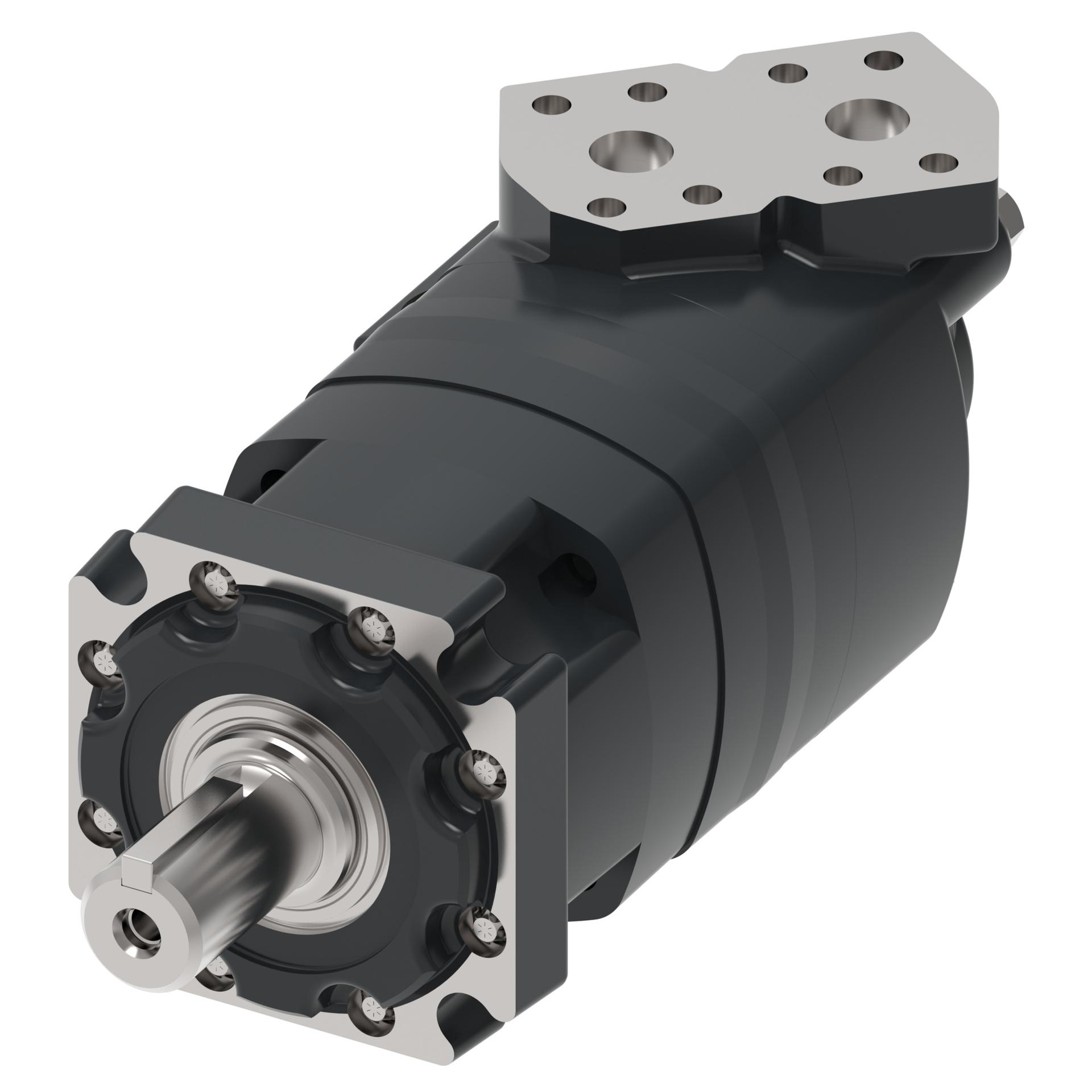 Danfoss Char-Lynn 4000 Series 4-Bolt square SAE B (slots)_side port staggered split flange (RIGHT)