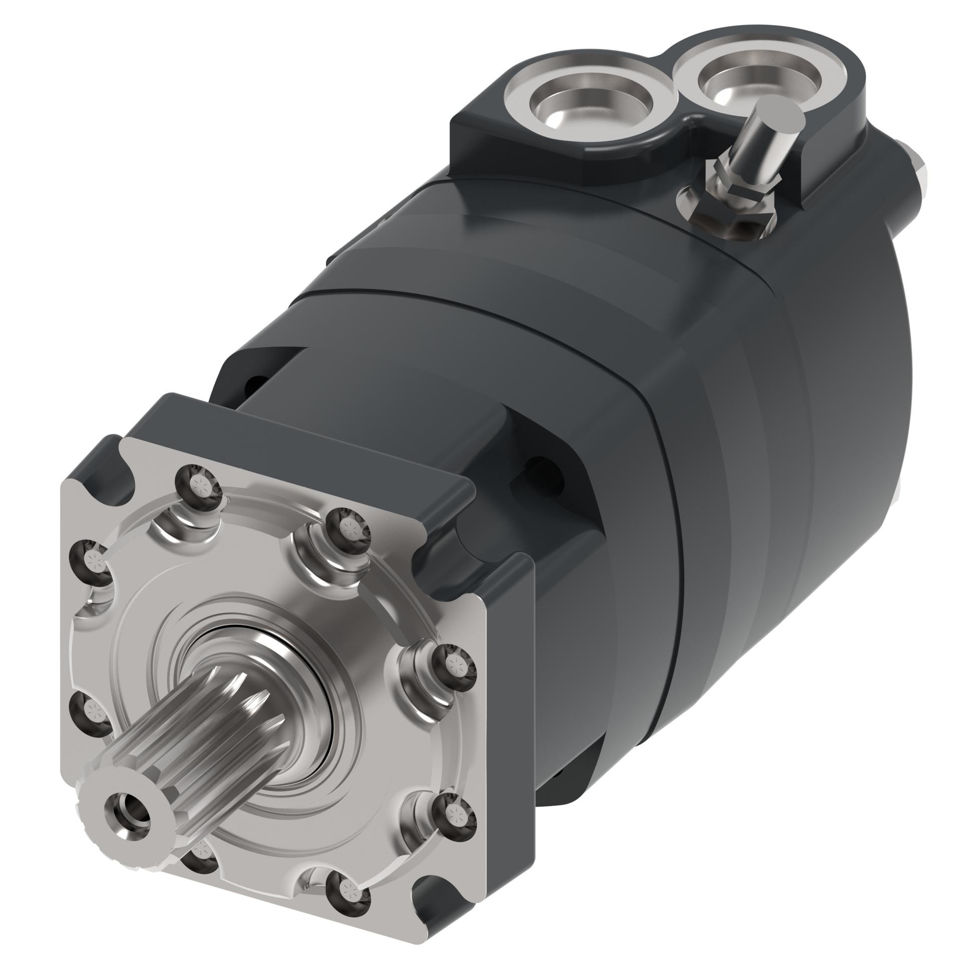 Danfoss Char-Lynn 4000 Series 4-Bolt square SAE B (slots)_side port staggered with speed sensor (RIGHT)