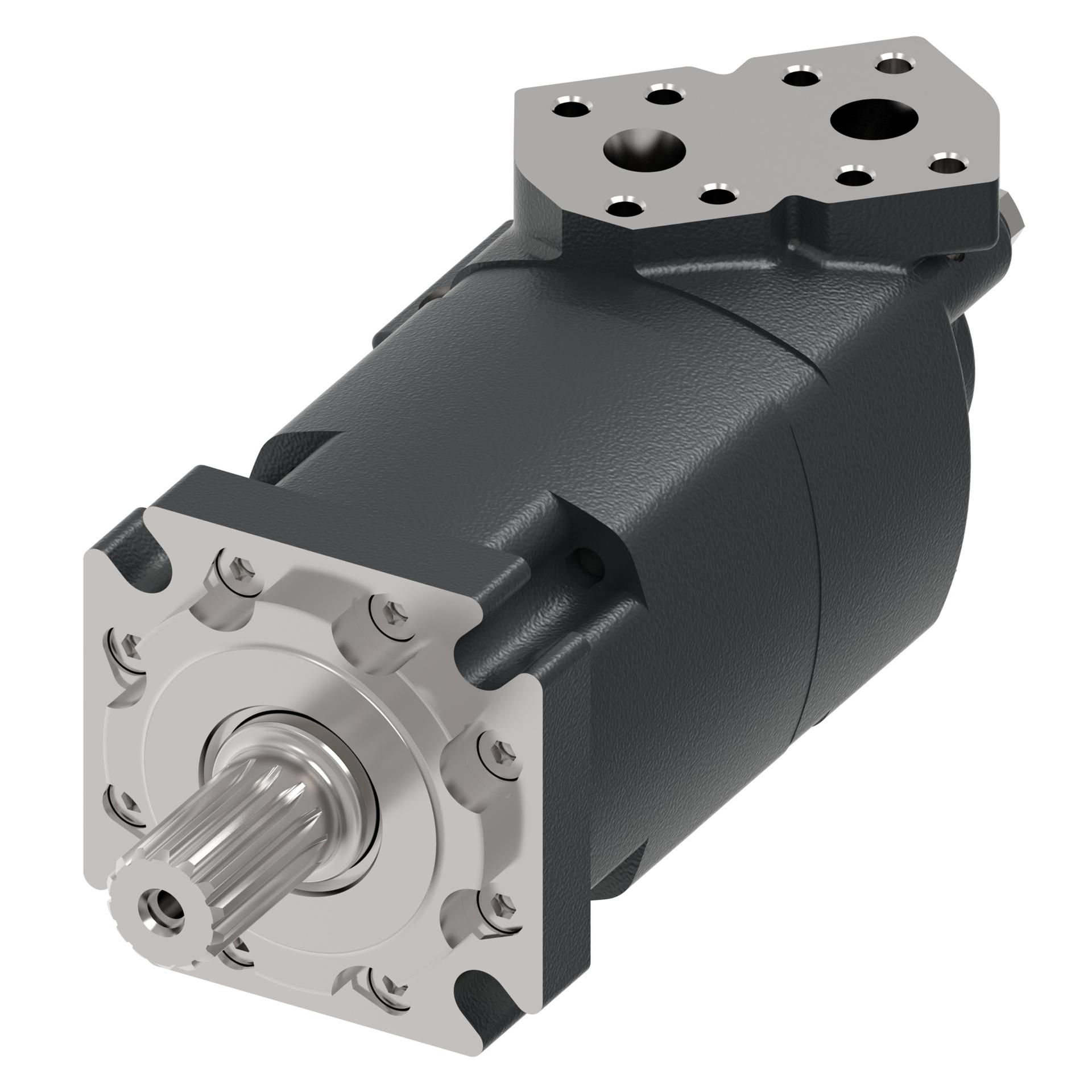 Danfoss Xcel XL4 Series 4-Bolt Square with slots_side port staggered with 8 block mounting threads (RIGHT)