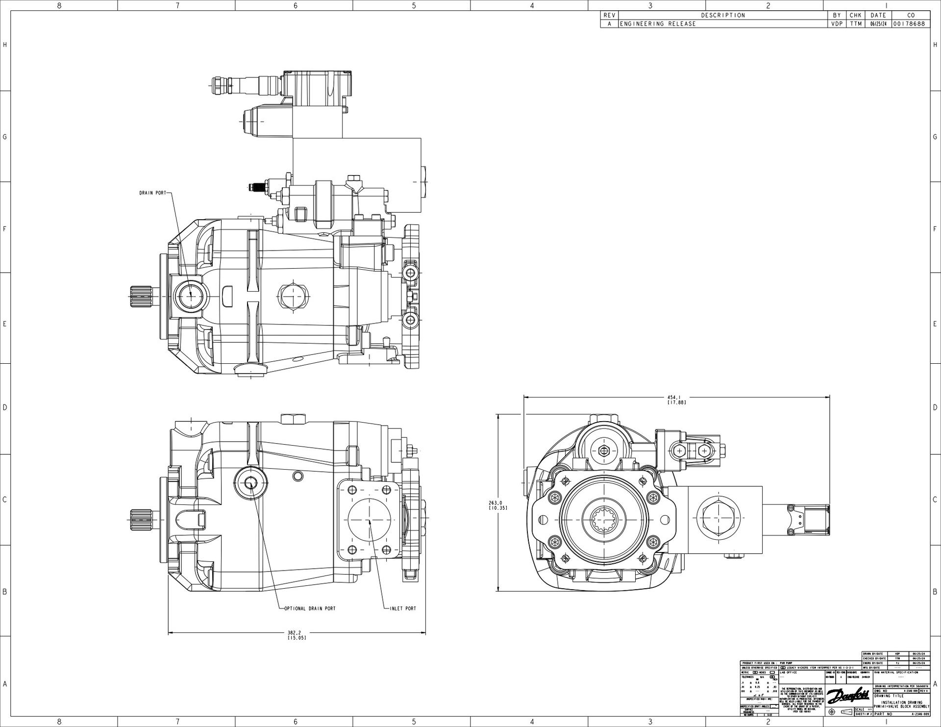 PVM Piston Pump code B - Pump installation A-2346-009