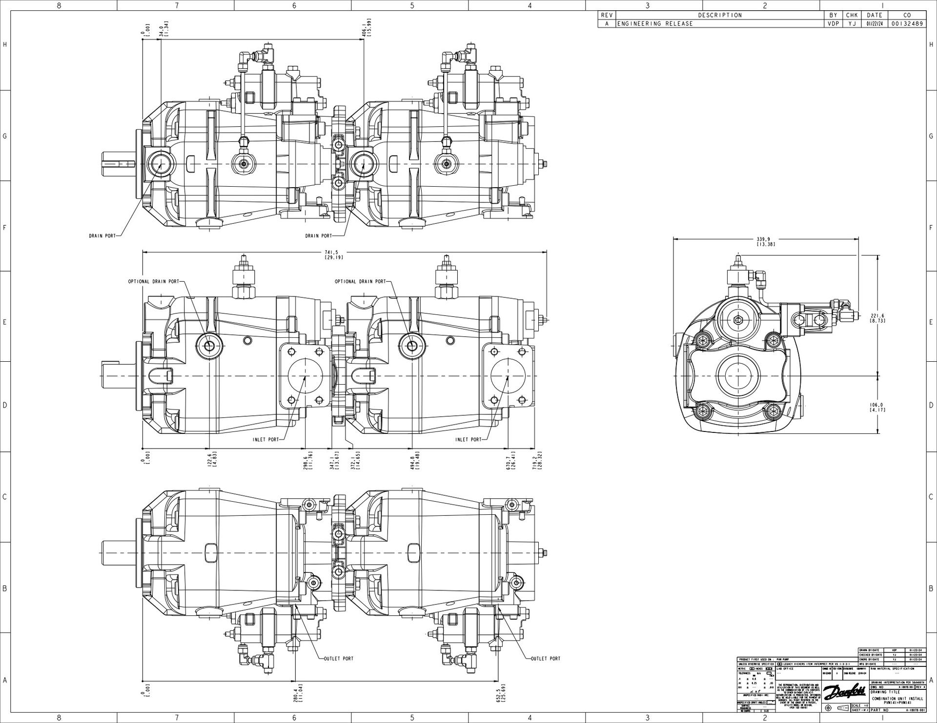 PVM Piston Pump code B - Pump installation A-18078-001
