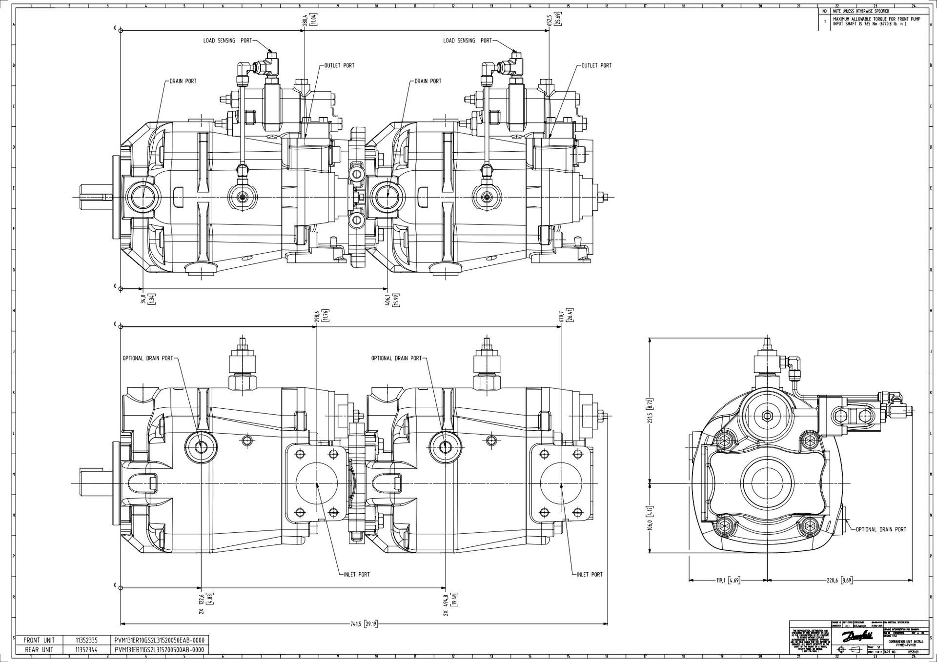 PVM Piston Pump code B - Pump installation CDR00017914