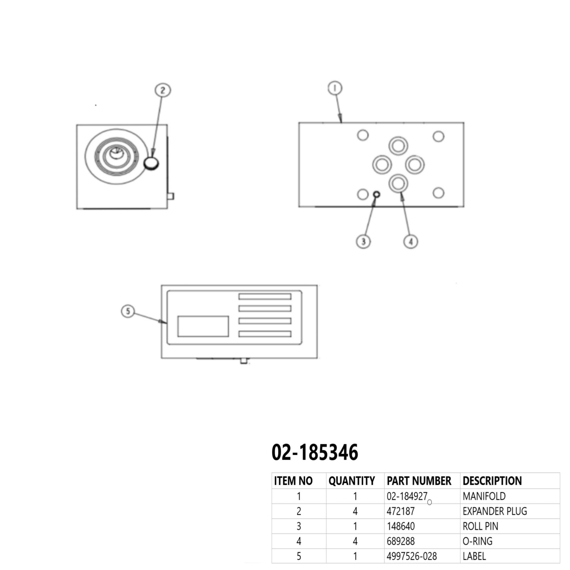 Vickers by Danfoss Spare Part Housing Kit 02-185346 (PACKAGE)