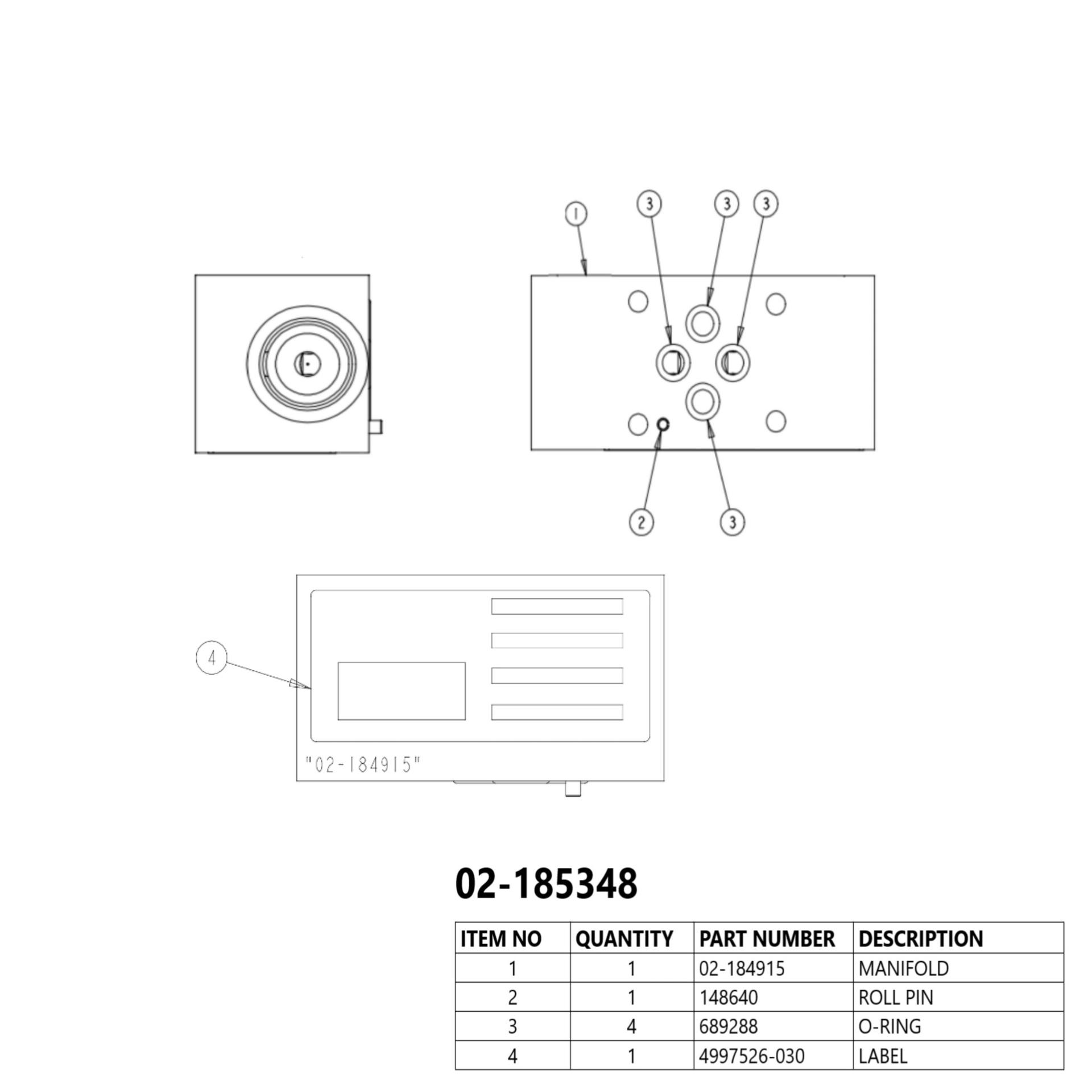 Vickers by Danfoss Spare Part Housing Kit 02-185348 (PACKAGE)