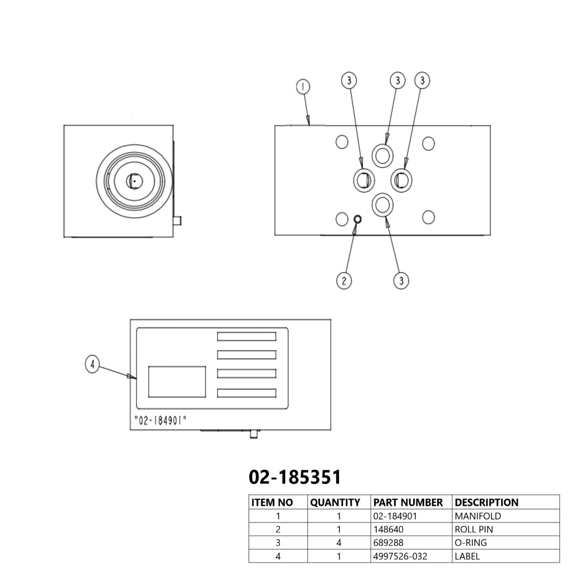 Vickers by Danfoss Spare Part Housing Kit 02-185351 (PACKAGE)