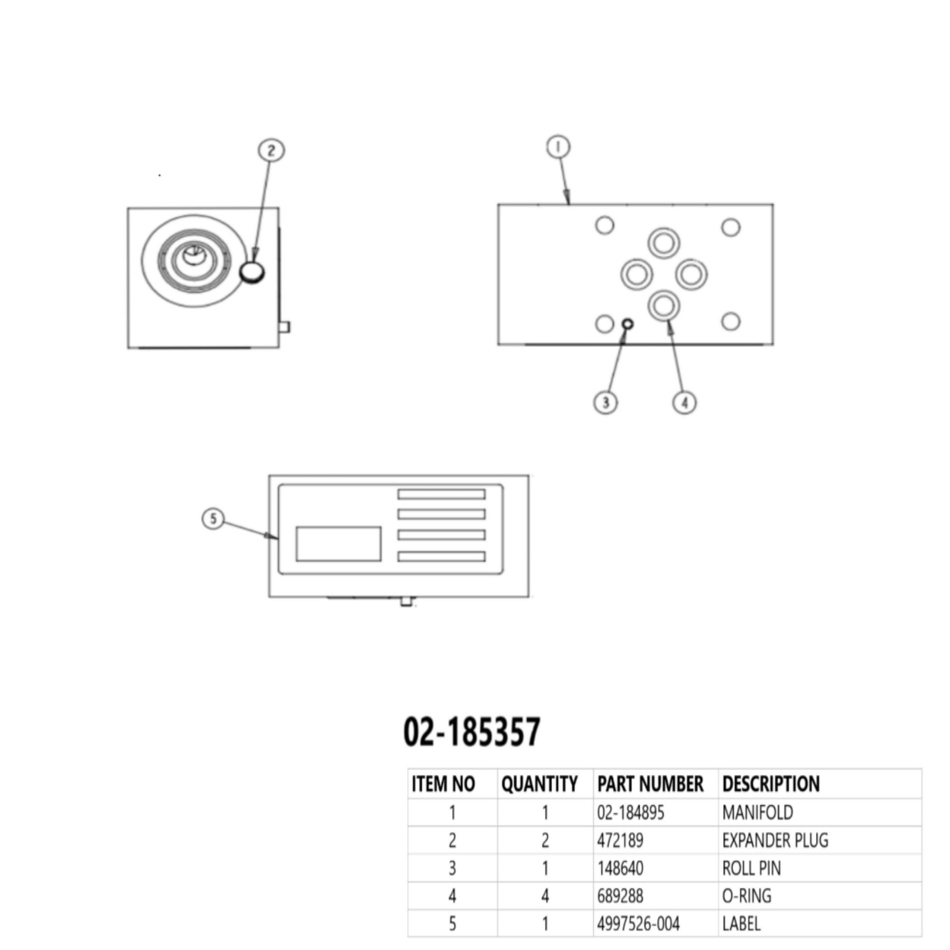 Vickers by Danfoss Spare Part Housing Kit 02-185357 (PACKAGE)