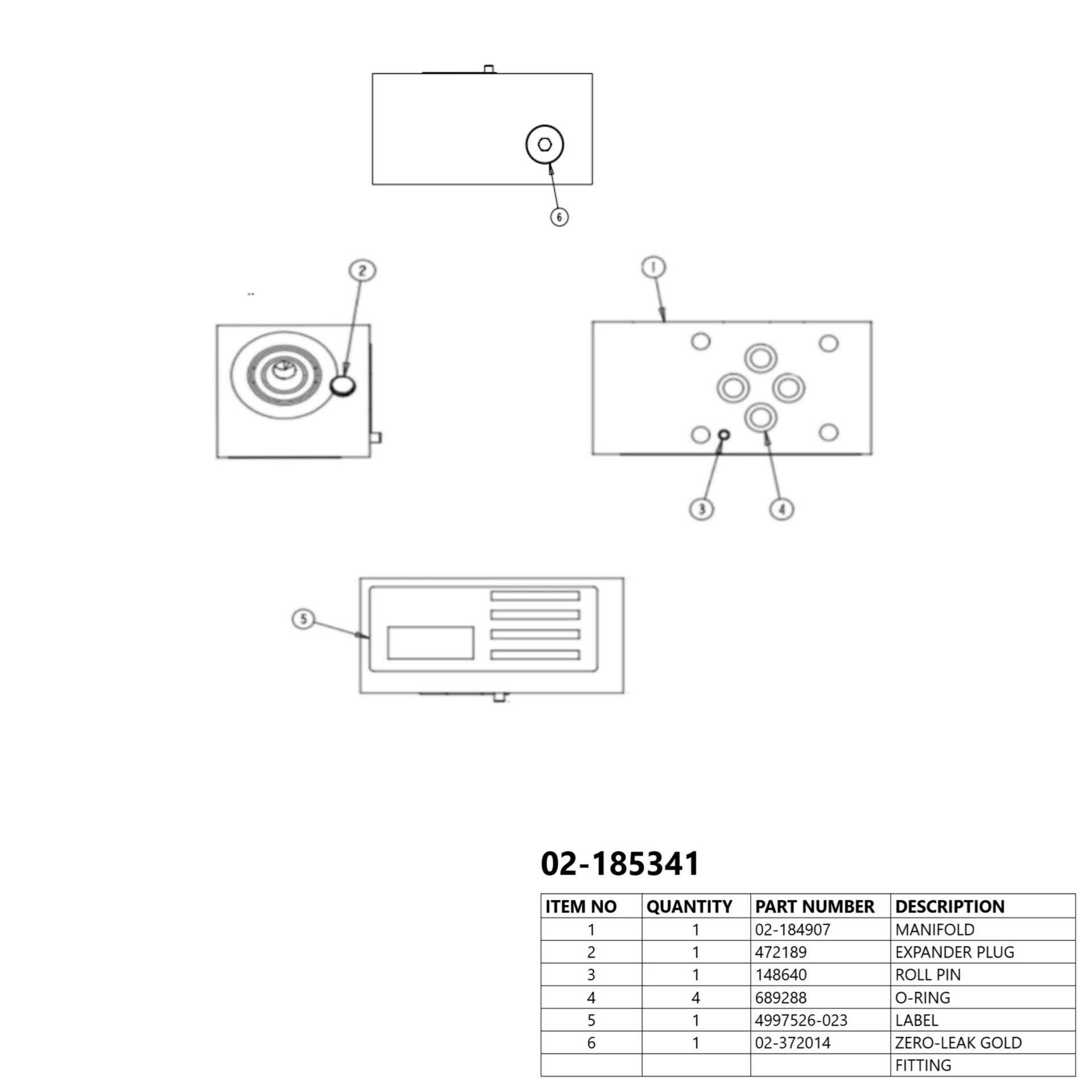 Vickers by Danfoss Spare Part Housing Kit 02-185341 (PACKAGE)