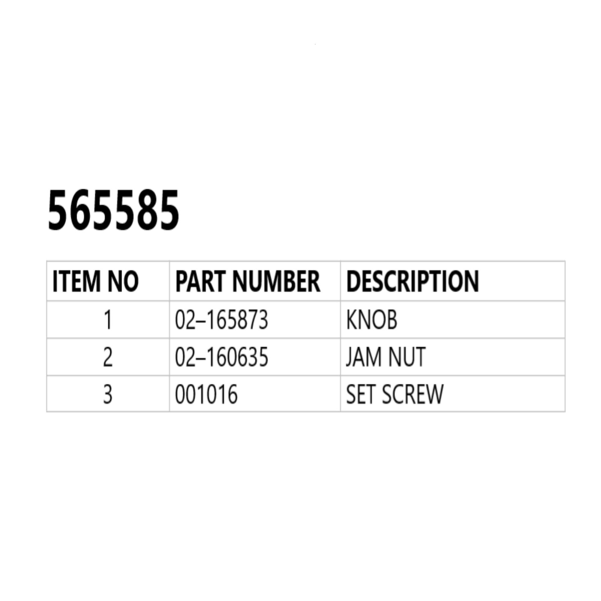 Vickers by Danfoss Spare Part Knob Kit 565585 (PACKAGE)