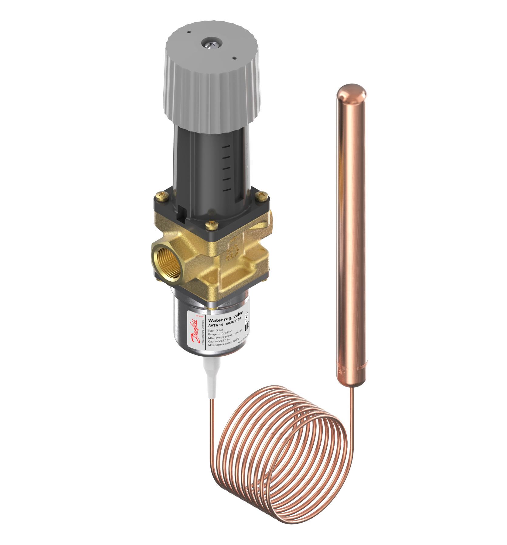 Thermo. operated water valve, AVTA 15, G, 1/2 003N